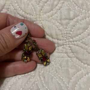 **SORRELLI** Garnet and Gold lever back dangle earrings